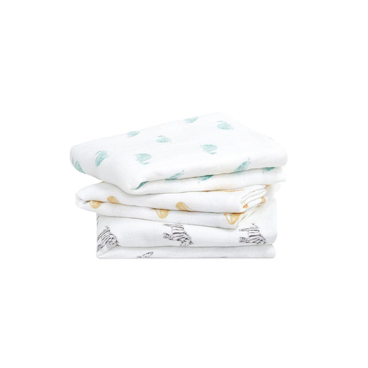 aden + anais Organic Muslin Squares - Animal Kingdom - 3 Pack-Muslin Squares- | Natural Baby Shower