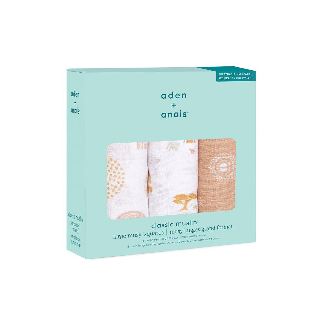 aden + anais Muslin Squares - Keep Rising - 3 Pack-Muslin Squares- | Natural Baby Shower