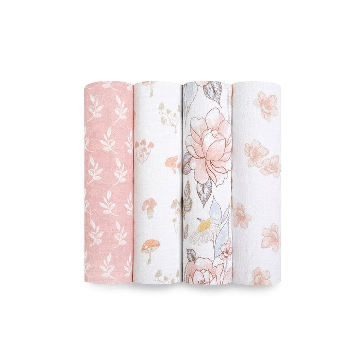 aden + anais Organic Muslin Swaddles - Earthly - 4 Pack-Muslin Wraps- | Natural Baby Shower