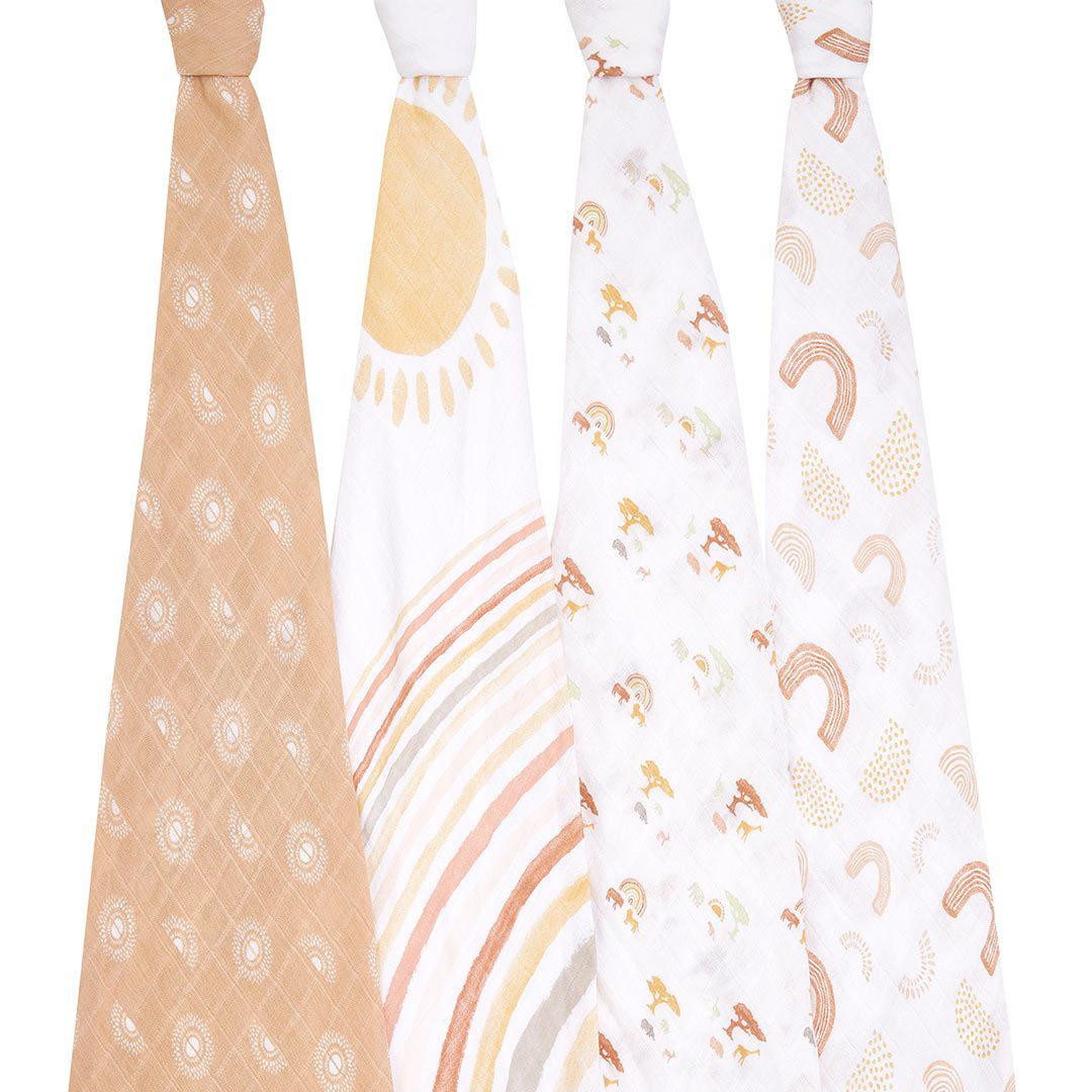 aden + anais Muslin Swaddles - Keep Rising - 4 Pack-Muslin Wraps- | Natural Baby Shower