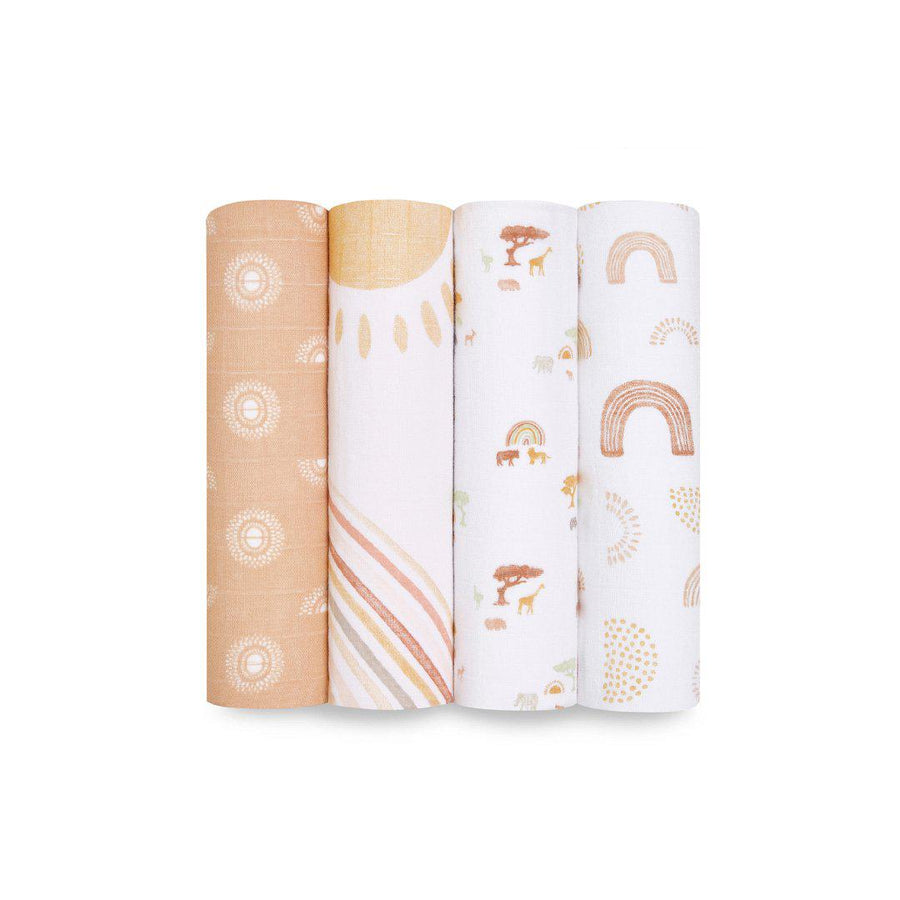 aden + anais Muslin Swaddles - Keep Rising - 4 Pack-Muslin Wraps- | Natural Baby Shower