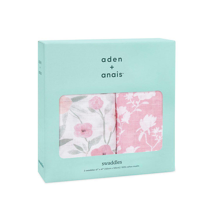 aden + anais Muslin Swaddles - Mon Fleur - 2 Pack-Muslin Wraps-Mon Fleur- | Natural Baby Shower