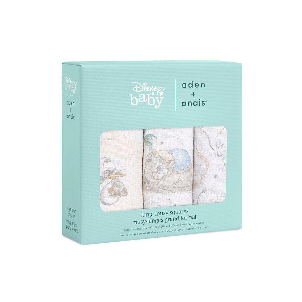 aden + anais Muslin Squares - My Darling Dumbo - 3 Pack-Muslin Squares-My Darling Dumbo- | Natural Baby Shower