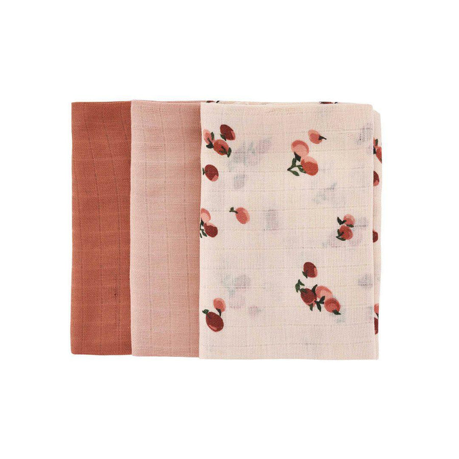 Avery Row Muslin Squares - Peaches - 3 Pack-Muslin Squares- | Natural Baby Shower