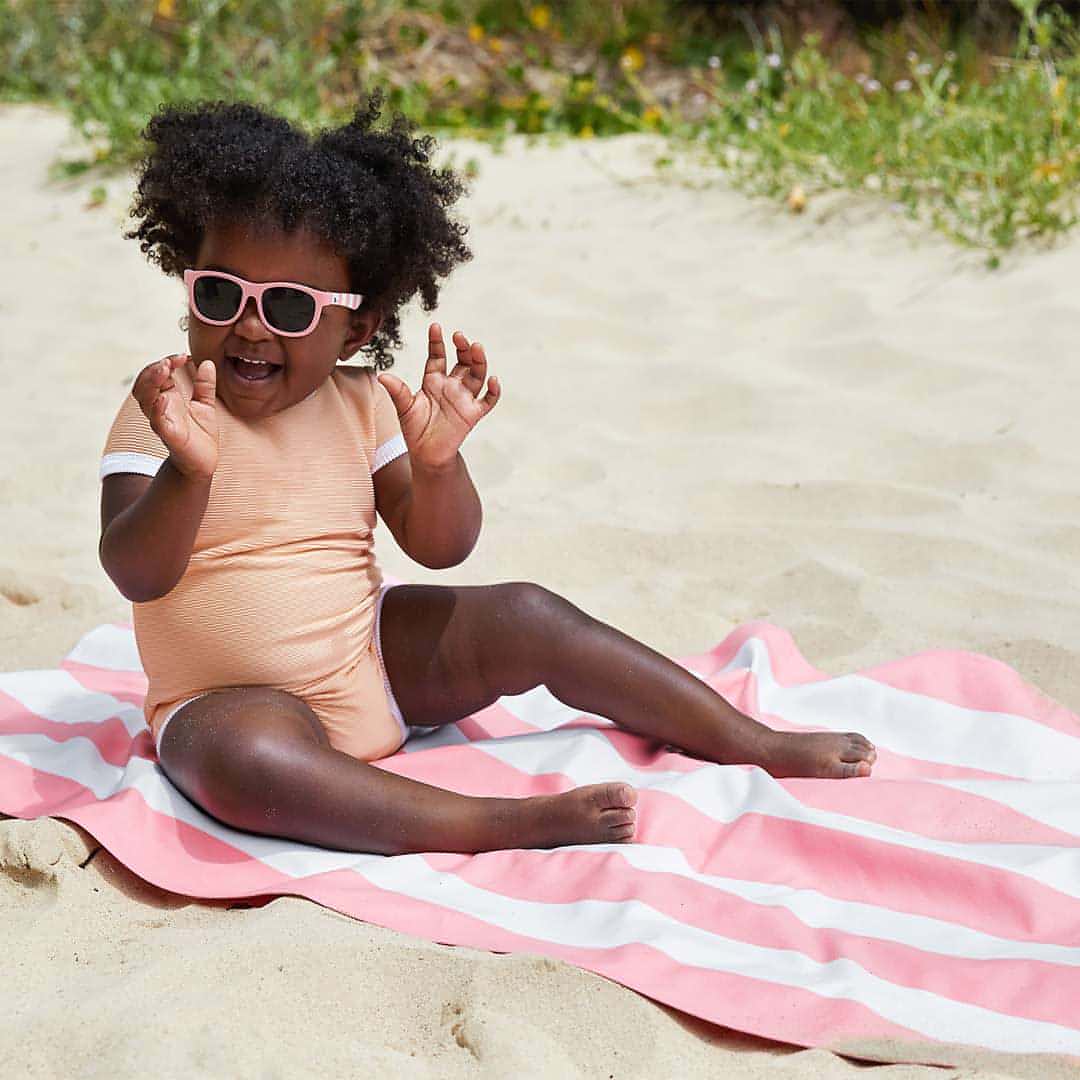Babiators X Dock & Bay Original Navigator Sunglasses - Malibu Pink Stripe-Sunglasses-Malibu Pink Stripe-0-2y (Junior) | Natural Baby Shower
