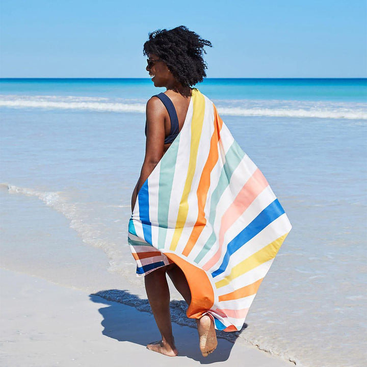Dock & Bay Cabana Beach Towel - Stripes Go Wild: Retro Rising Sun-Beach Towels-Retro Rising Sun-Large | Natural Baby Shower