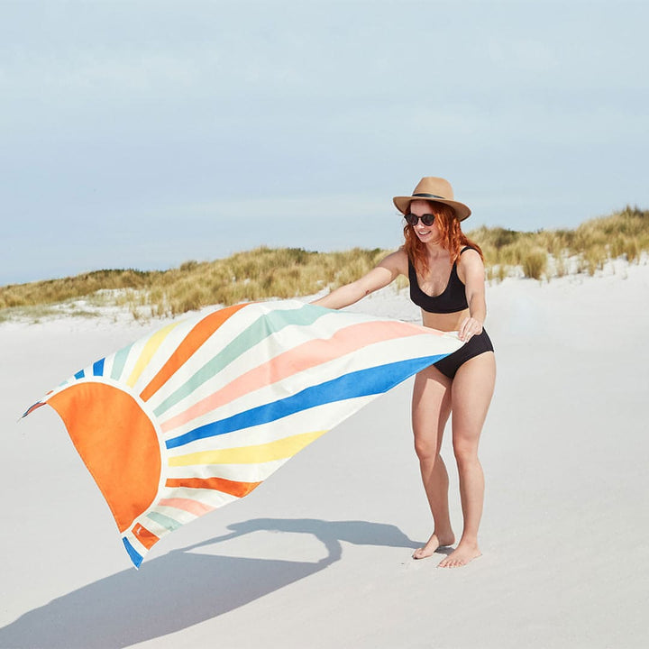 Dock & Bay Cabana Beach Towel - Stripes Go Wild: Retro Rising Sun-Beach Towels-Retro Rising Sun-Large | Natural Baby Shower
