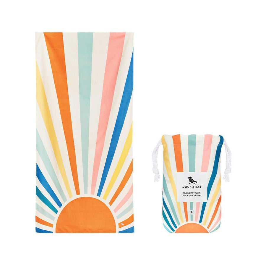 Dock & Bay Cabana Beach Towel - Stripes Go Wild: Retro Rising Sun-Beach Towels-Retro Rising Sun-Large | Natural Baby Shower