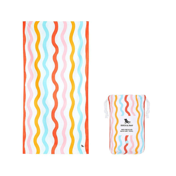 Dock & Bay Kid's Beach Towel - Squiggle Face-Beach Towels-Squiggle Face-Medium | Natural Baby Shower