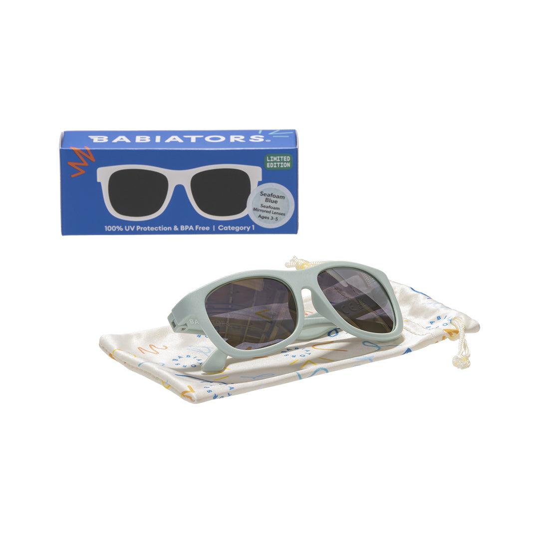Babiators Original Mirrored Navigator Sunglasses - Seafoam Blue-Sunglasses-Seafoam Blue-3-5y (Classic) | Natural Baby Shower