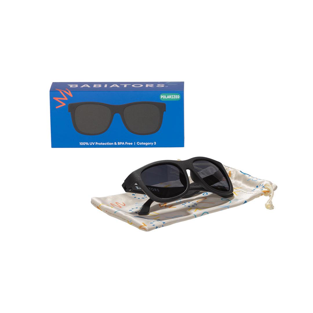 Babiators Polarised Navigator Sunglasses - Jet Black Smoke-Sunglasses-Jet Black Smoke-0-2 (Junior) | Natural Baby Shower