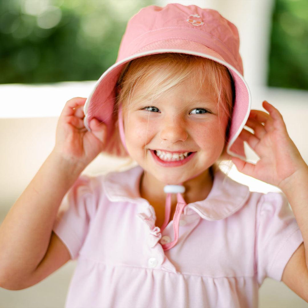 Babiators UPF 50+ Sun Hat - Pink + White Piping-Hats-Pink-0-12m | Natural Baby Shower