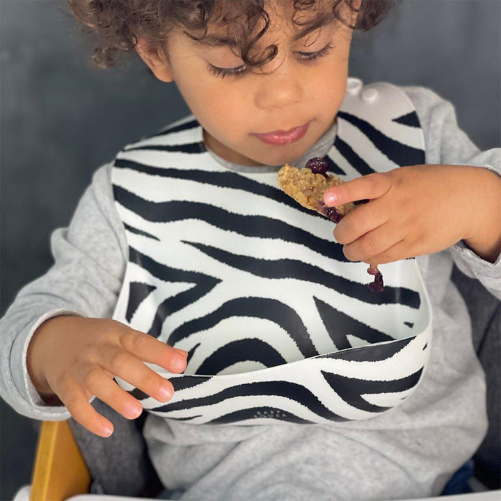 Baby Boosa Bib - Zebra Monochrome-Bibs- | Natural Baby Shower