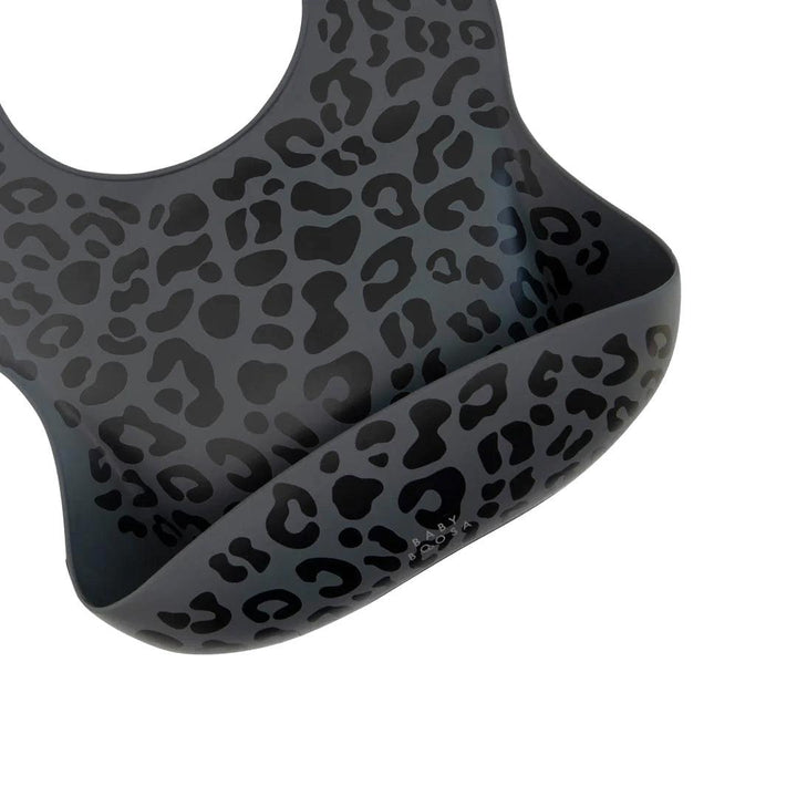 Baby Boosa Bib - Charcoal Leopard Print-Bibs- | Natural Baby Shower