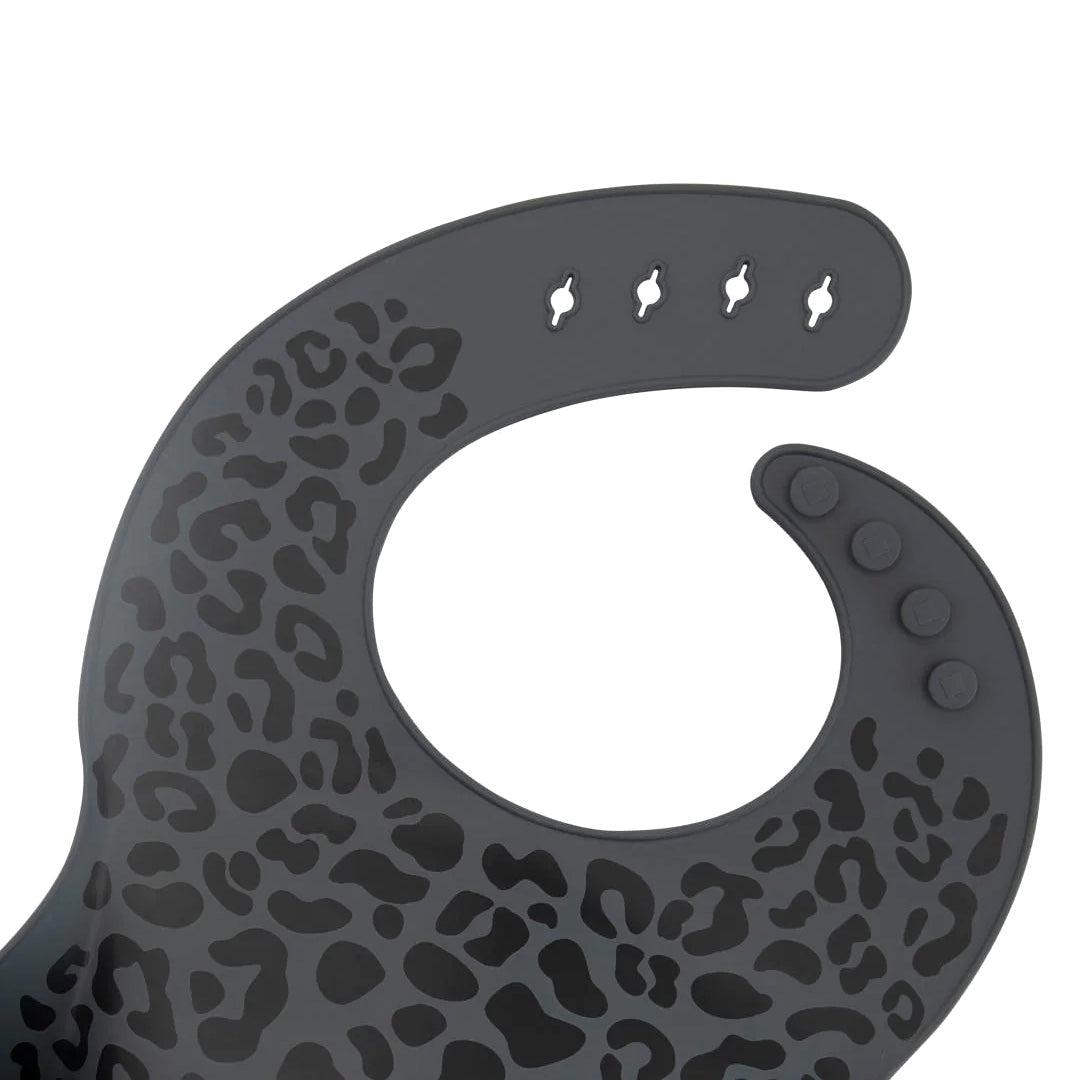 Baby Boosa Bib - Charcoal Leopard Print-Bibs- | Natural Baby Shower