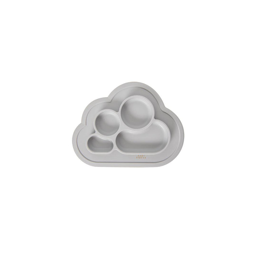 Baby Boosa Cloud Mine Plate - Concrete Grey-Plates- | Natural Baby Shower