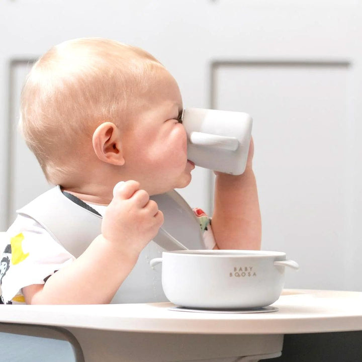 Baby Boosa Bib - Concrete Grey-Bibs- | Natural Baby Shower