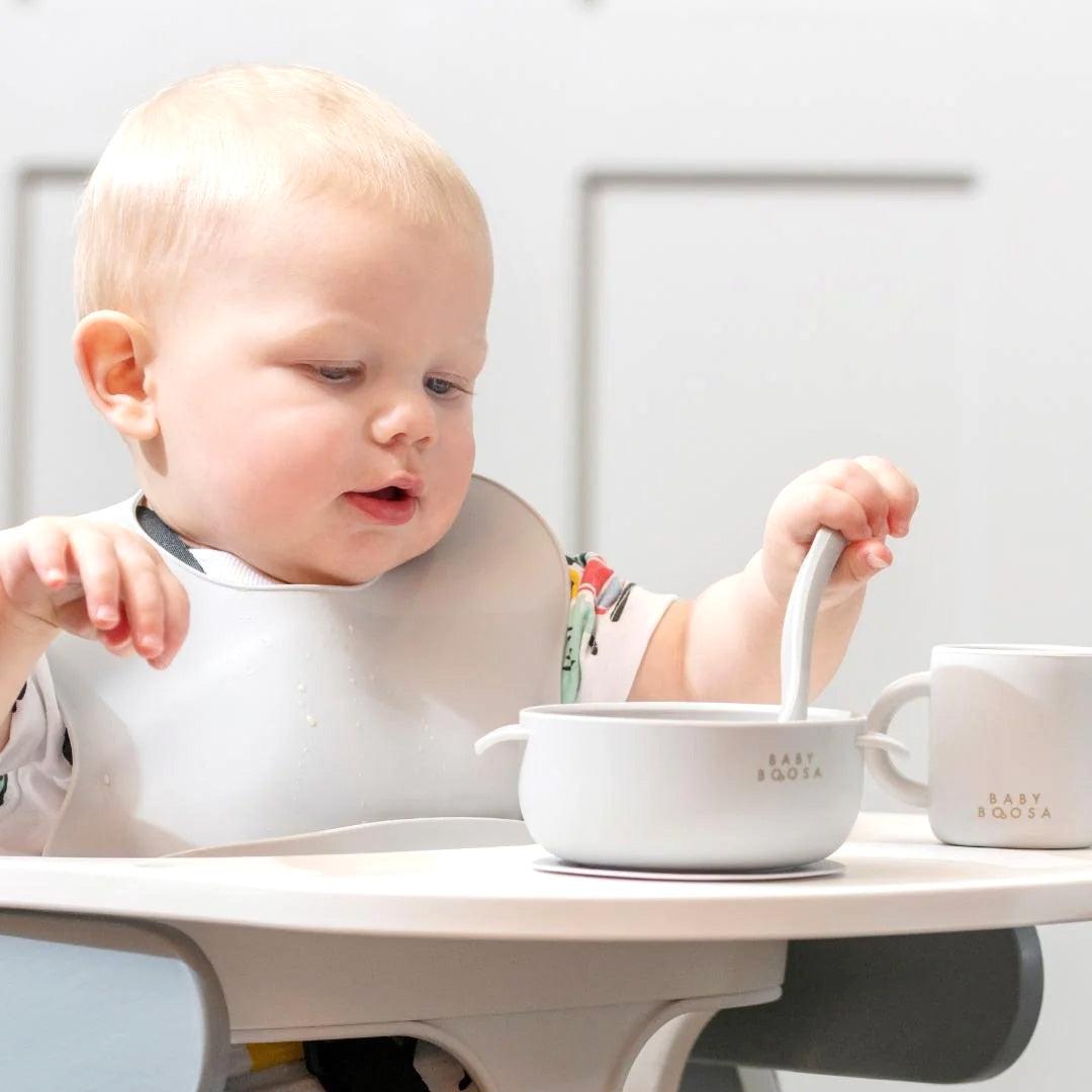 Baby Boosa Bib - Concrete Grey-Bibs- | Natural Baby Shower