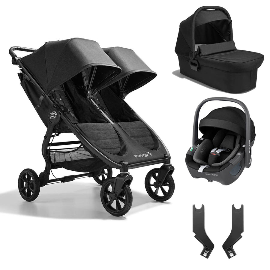 Baby Jogger City Mini GT2 Double + Maxi Cosi Pebble 360 Travel System - Opulent Black-Travel Systems-No Base- | Natural Baby Shower