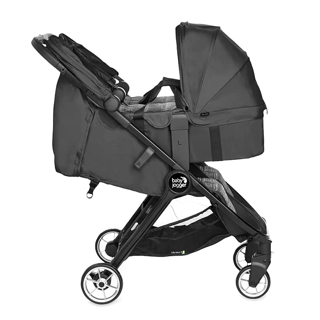 Baby Jogger City Tour 2 Double Pushchair + Carrycot Bundle - Pitch Black-Stroller Bundles-Pitch Black- | Natural Baby Shower