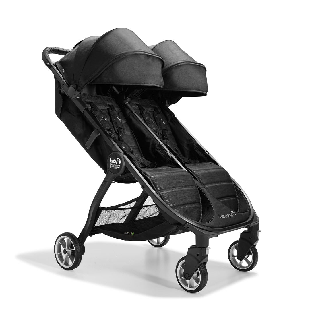 Baby Jogger City Tour 2 Double Pushchair + Carrycot Bundle - Pitch Black-Stroller Bundles-Pitch Black- | Natural Baby Shower