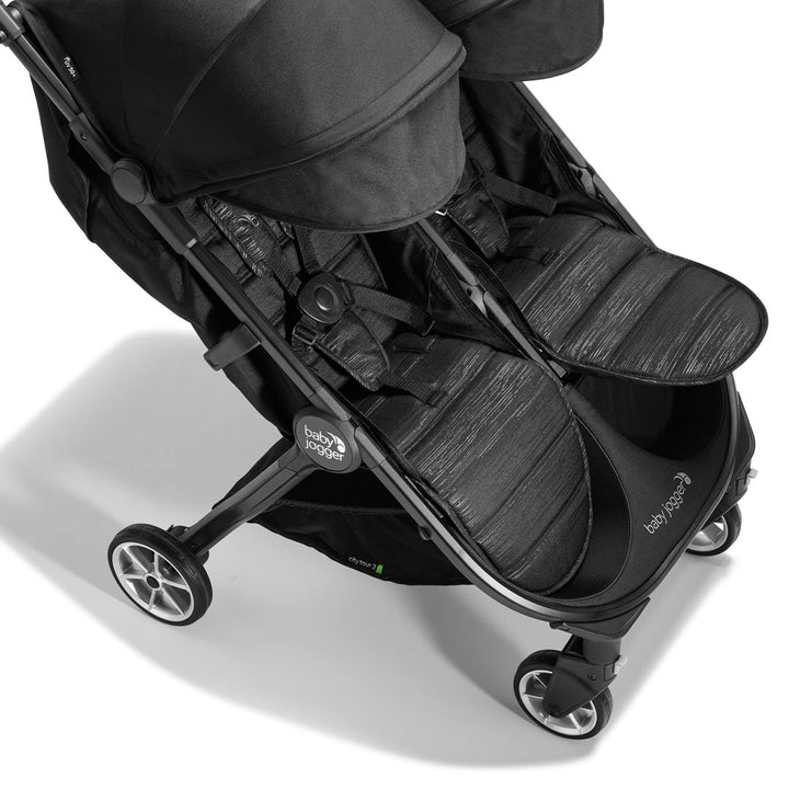 Baby Jogger City Tour 2 Double Pushchair + Carrycot Bundle - Pitch Black-Stroller Bundles-Pitch Black- | Natural Baby Shower