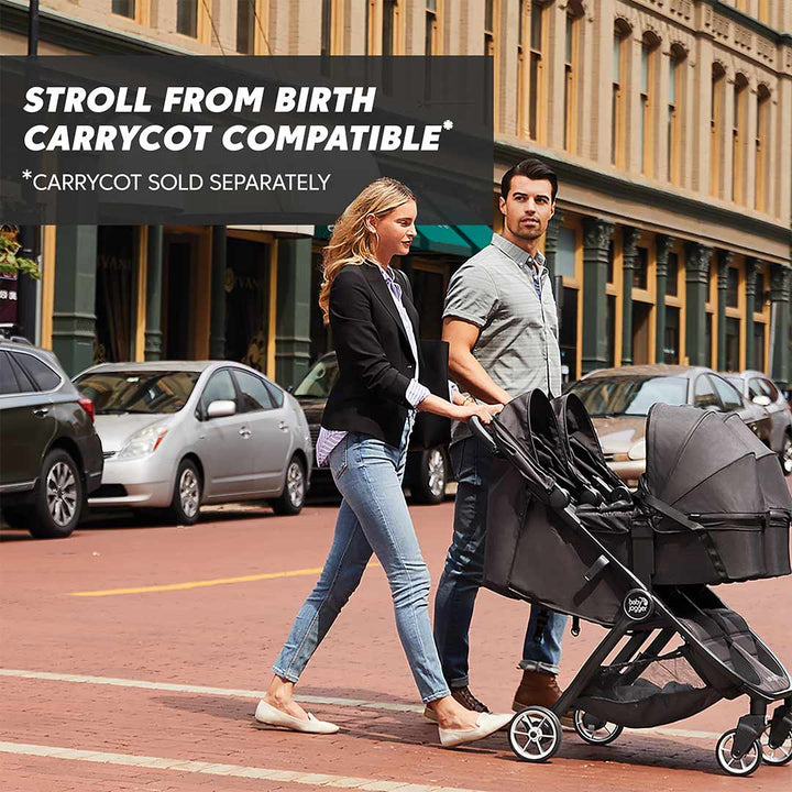 Baby Jogger City Tour 2 Double Pushchair + Carrycot Bundle - Pitch Black-Stroller Bundles-Pitch Black- | Natural Baby Shower