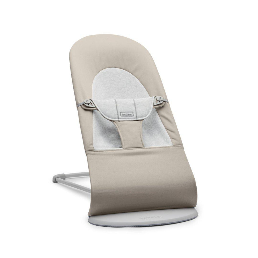 BabyBjorn Balance Soft Cotton/Jersey Baby Bouncer - Grey Frame - Beige/Grey-Baby Bouncers- | Natural Baby Shower