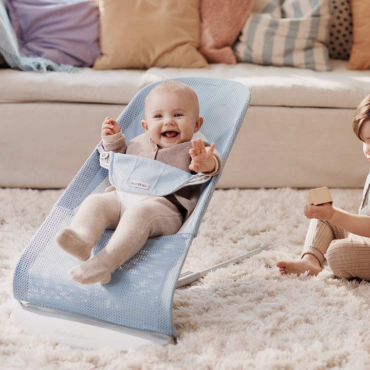 BabyBjorn Balance Soft Mesh Baby Bouncer - Grey Frame - Fog Blue-Baby Bouncers- | Natural Baby Shower