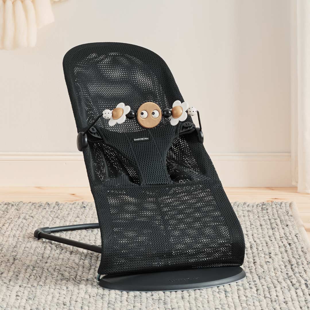 BabyBjorn Bouncer Toy - Googly Eyes - Black + White-Baby Bouncer Toy Bars- | Natural Baby Shower