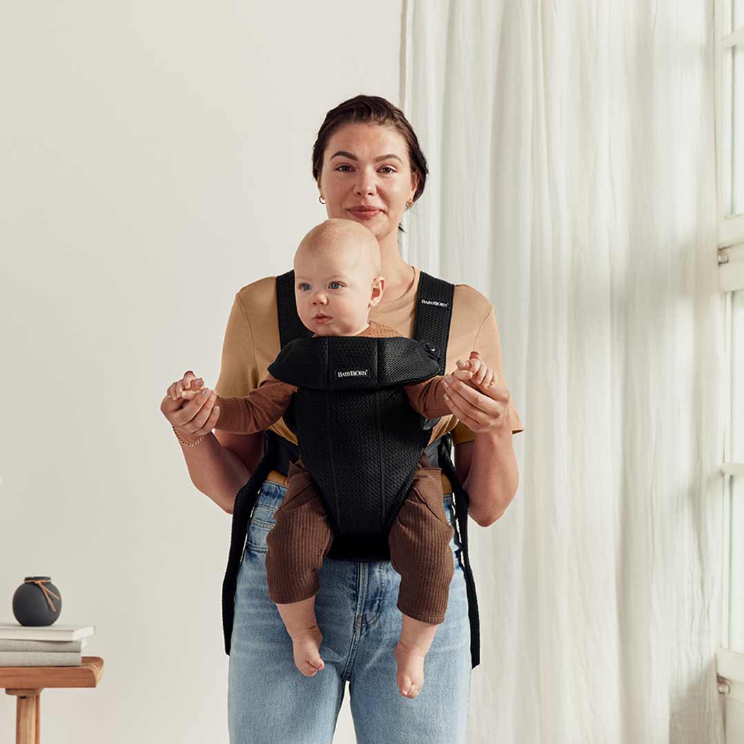 BabyBjorn Mini 3D Mesh Baby Carrier - Black-Baby Carriers- | Natural Baby Shower