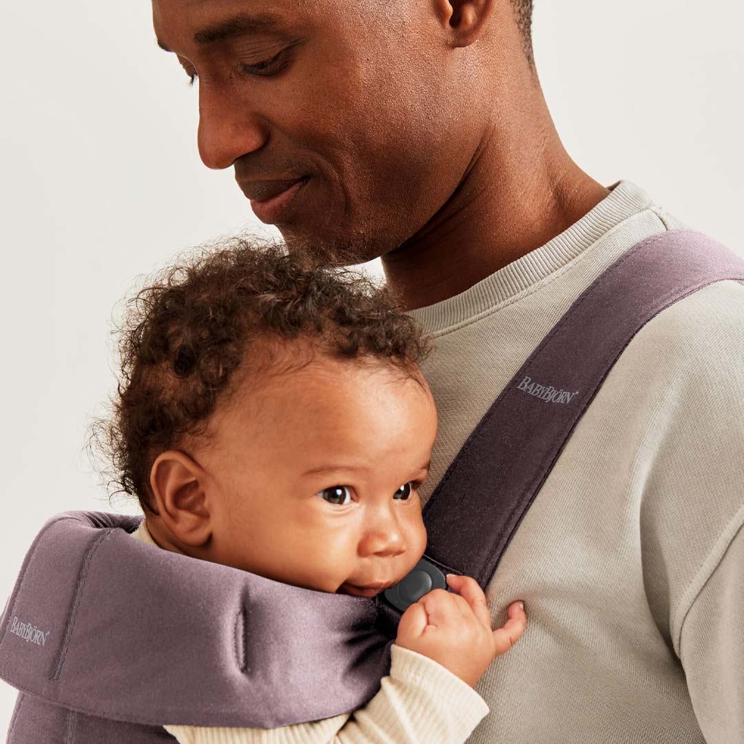 BabyBjörn Mini Cotton Baby Carrier - Dark Purple-Baby Carriers-Dark Purple-Cotton | Natural Baby Shower