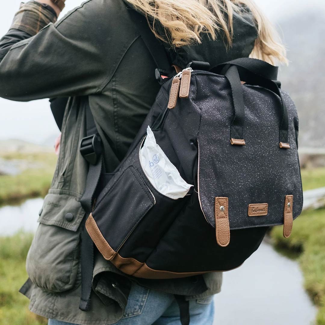 Babymel Robyn ECO Convertible Backpack - Black-Changing Bags- | Natural Baby Shower