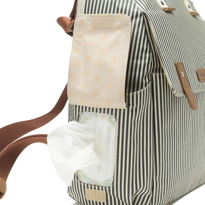 Babymel Robyn ECO Convertible Backpack - Navy Stripe-Changing Bags- | Natural Baby Shower