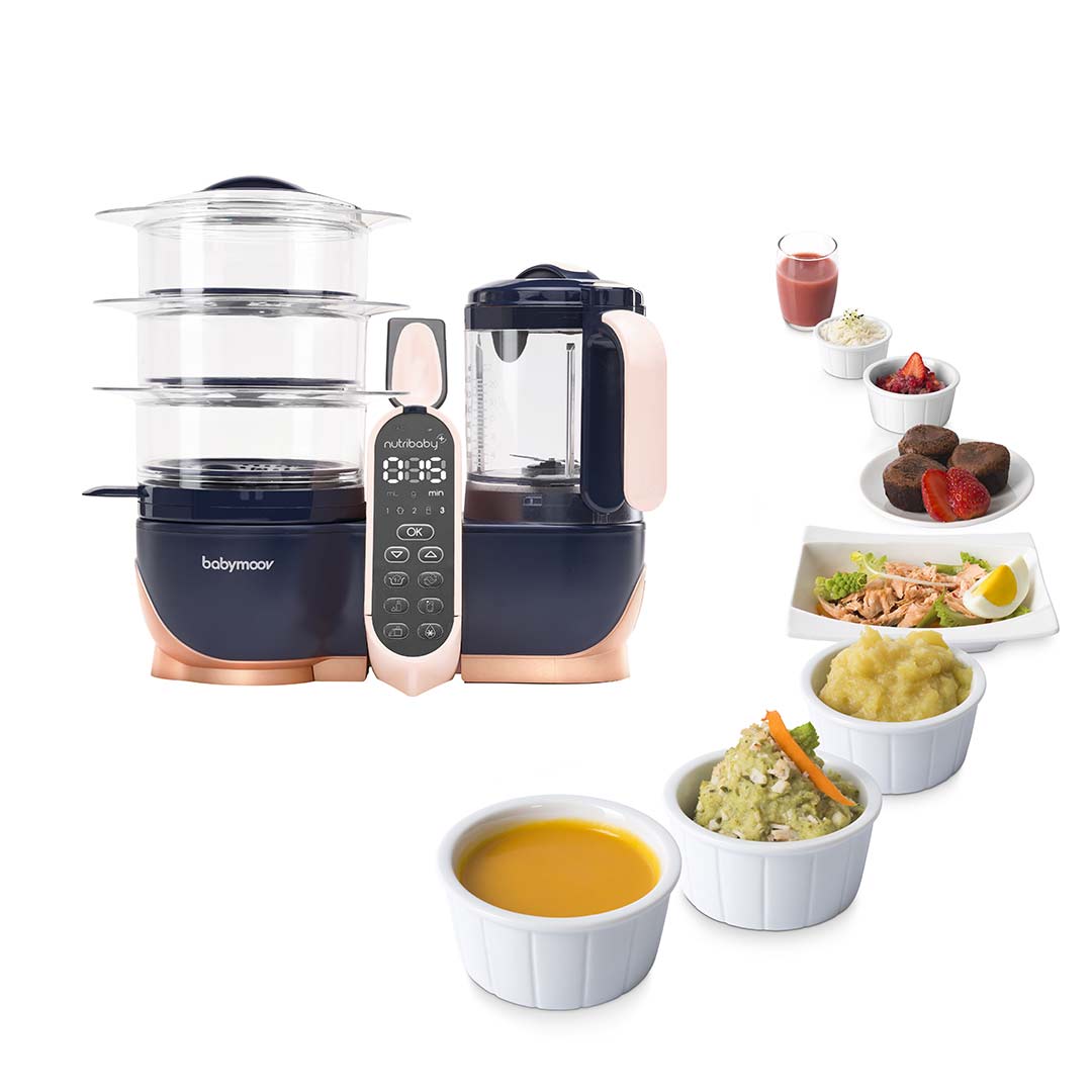 babymoov Nutribaby(+) XL - Navy & Rose Gold-Food Processors- | Natural Baby Shower