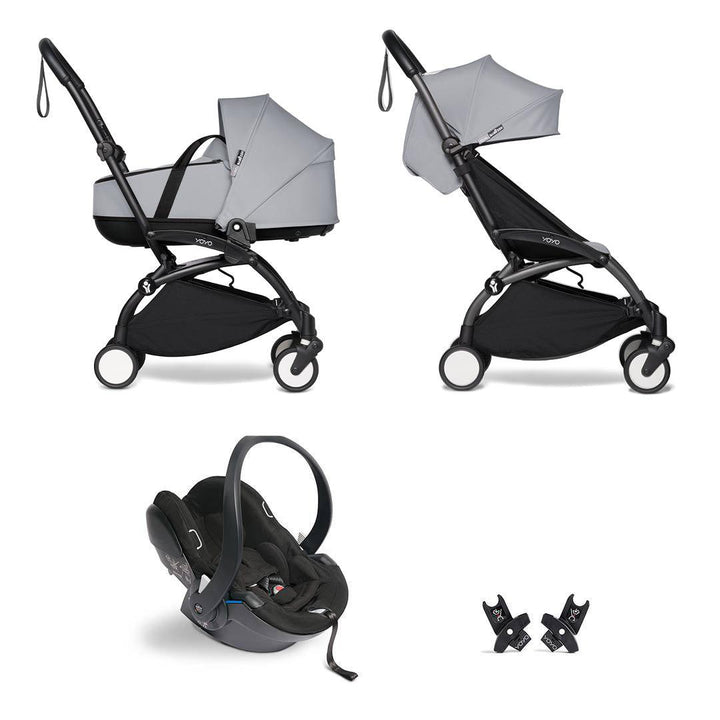 BABYZEN YOYO2 Bassinet Travel System - Stone-Travel Systems-Stone-Black | Natural Baby Shower