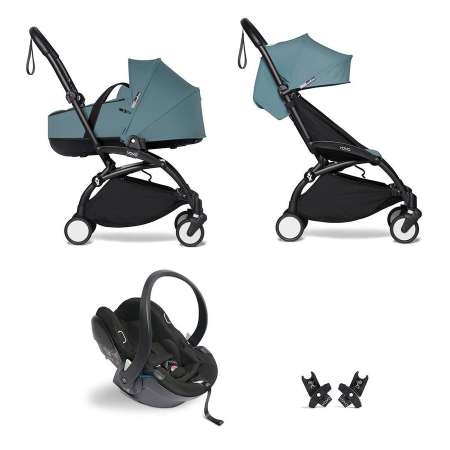 BABYZEN YOYO2 Bassinet Travel System - Aqua-Travel Systems-Aqua-Black | Natural Baby Shower