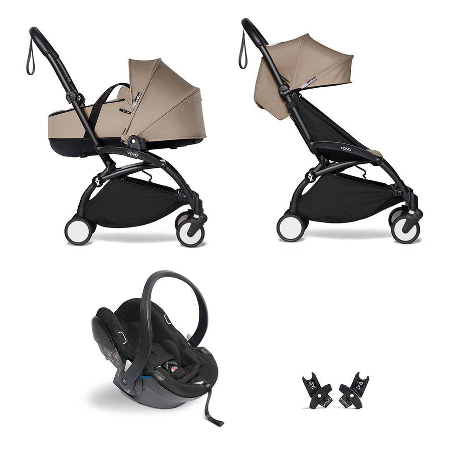 BABYZEN YOYO2 Bassinet Travel System - Taupe-Travel Systems-Taupe-Black | Natural Baby Shower