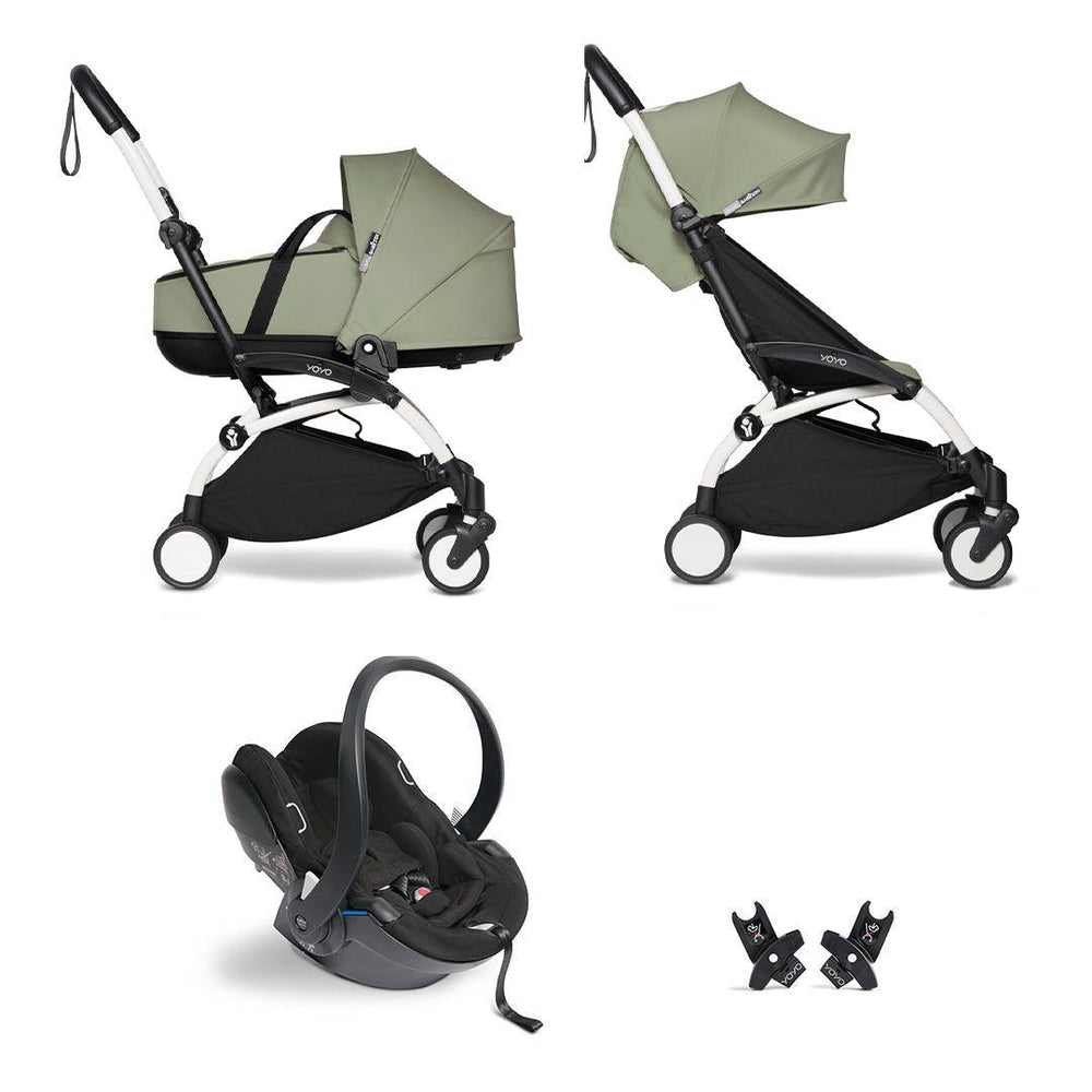 BABYZEN YOYO2 Bassinet Travel System - Olive-Travel Systems-Olive-White | Natural Baby Shower