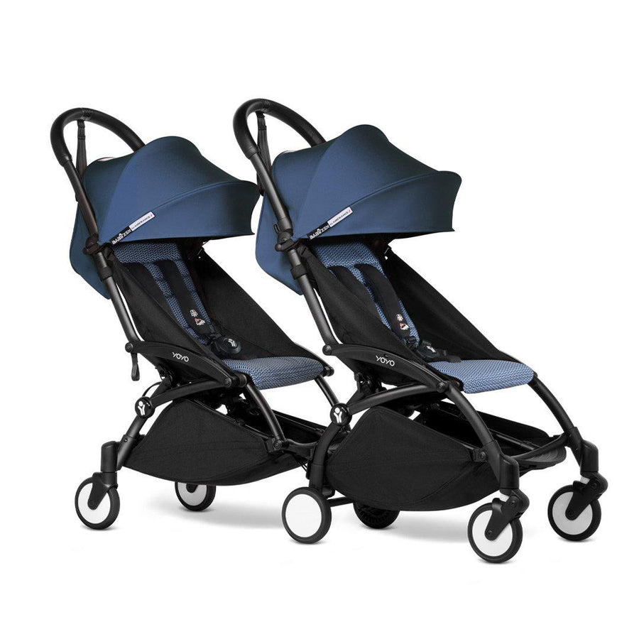 BABYZEN YOYO2 Complete Pushchair from 6 months+ for Twins - Air France Blue-Stroller Bundles-Air France Blue-Black | Natural Baby Shower