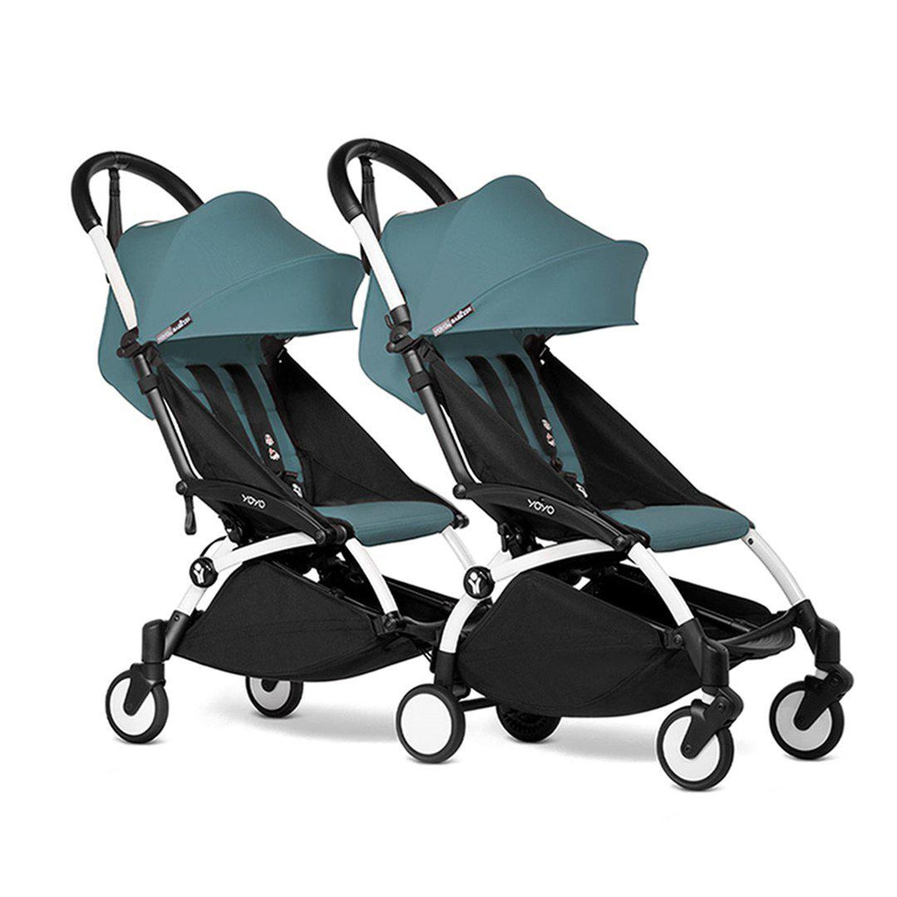 BABYZEN YOYO2 Complete Pushchair from 6 months+ for Twins - Aqua-Stroller Bundles-Aqua-White | Natural Baby Shower