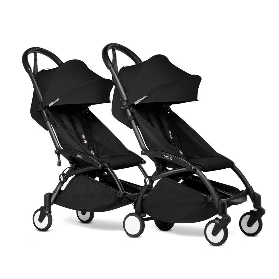 BABYZEN YOYO2 Complete Pushchair from 6 months+ for Twins - Black-Stroller Bundles-Black-Black | Natural Baby Shower