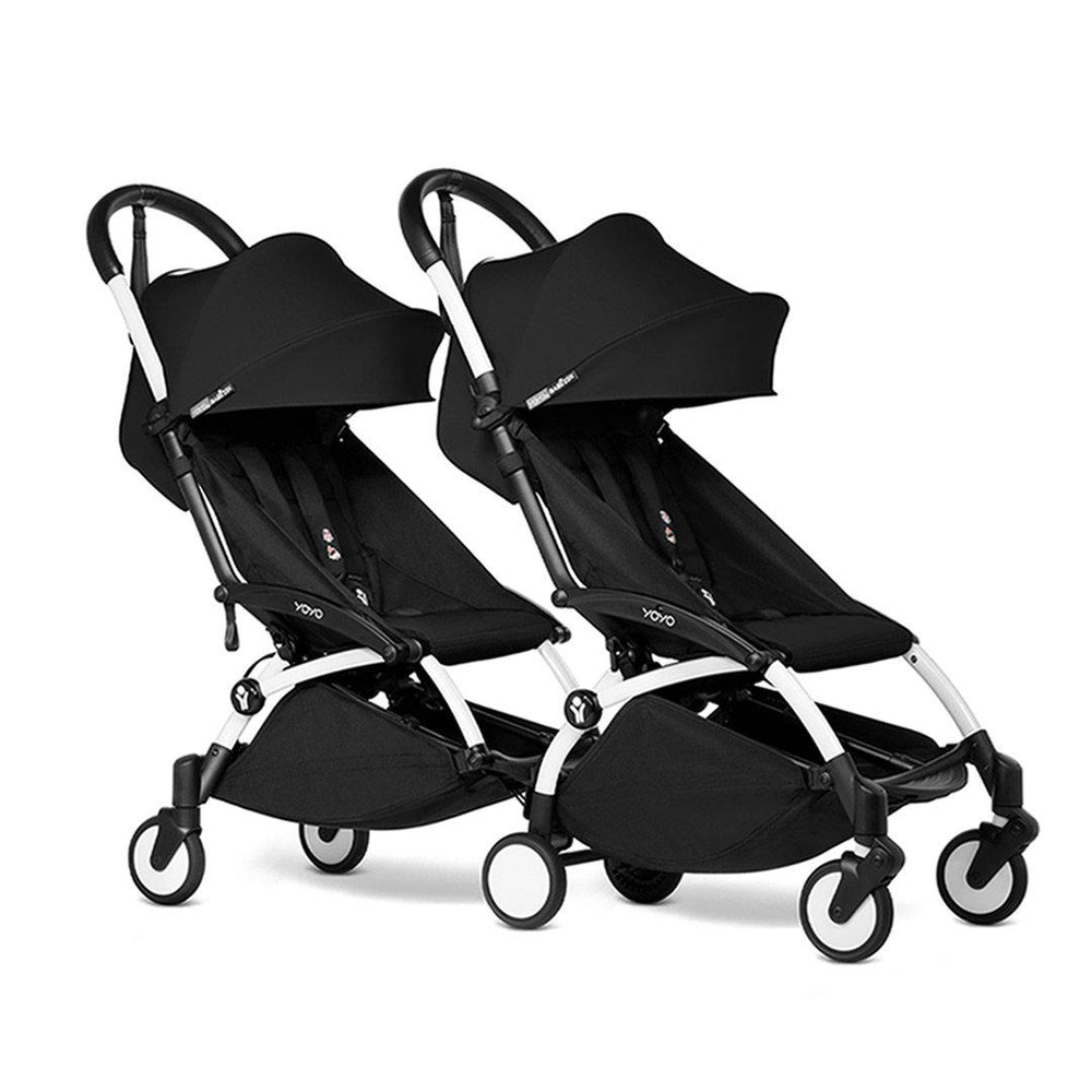 BABYZEN YOYO2 Complete Pushchair from 6 months+ for Twins - Black-Stroller Bundles-Black-White | Natural Baby Shower