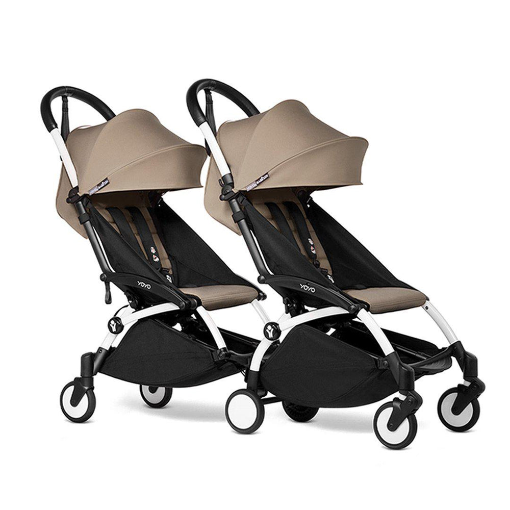 BABYZEN YOYO2 Complete Pushchair from 6 months+ for Twins - Taupe-Stroller Bundles-Taupe-White | Natural Baby Shower