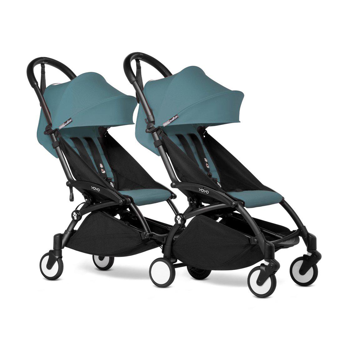 BABYZEN YOYO2 Complete Pushchair from Birth for Twins - Aqua-Stroller Bundles-Aqua-Black | Natural Baby Shower