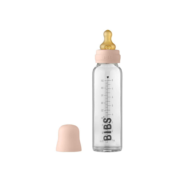 BIBS Baby Glass Bottle Complete Set - Blush - Latex-Baby Bottles-Blush-225ml | Natural Baby Shower