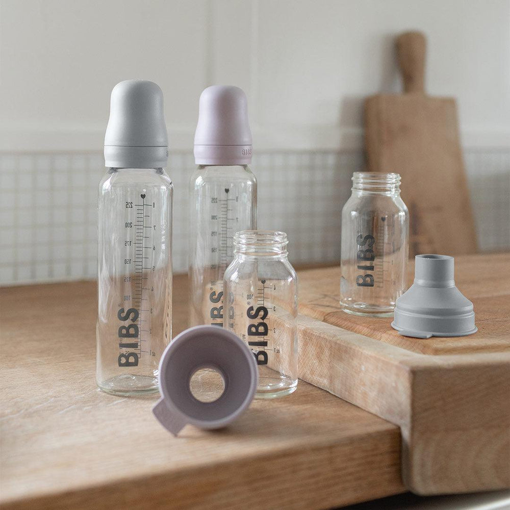 BIBS Baby Glass Bottle Complete Set - Blush - Latex-Baby Bottles-Blush-110ml | Natural Baby Shower