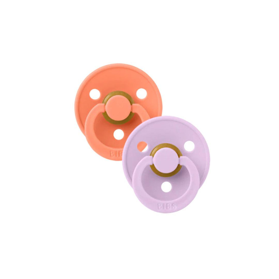 BIBS Colour Latex Pacifiers - Papaya + Violet Sky - 2 Pack-Pacifiers-Size 1- | Natural Baby Shower