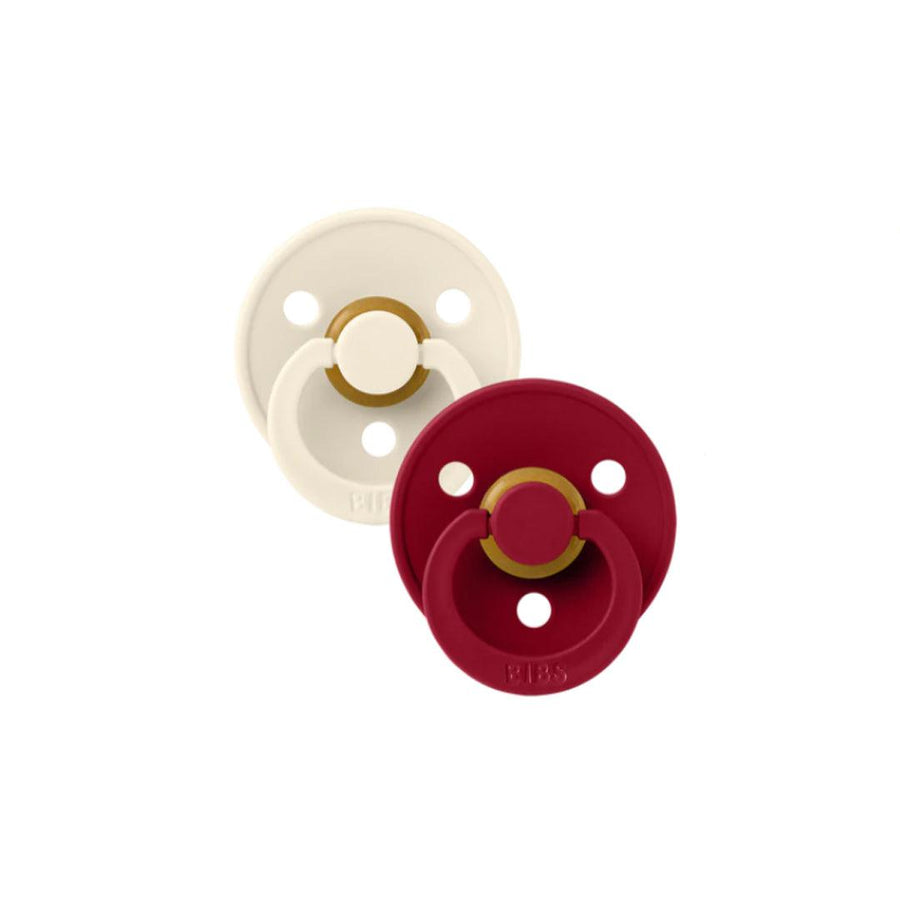 BIBS Colour Latex Pacifiers - Ivory + Ruby - 2 Pack-Pacifiers-Size 1- | Natural Baby Shower