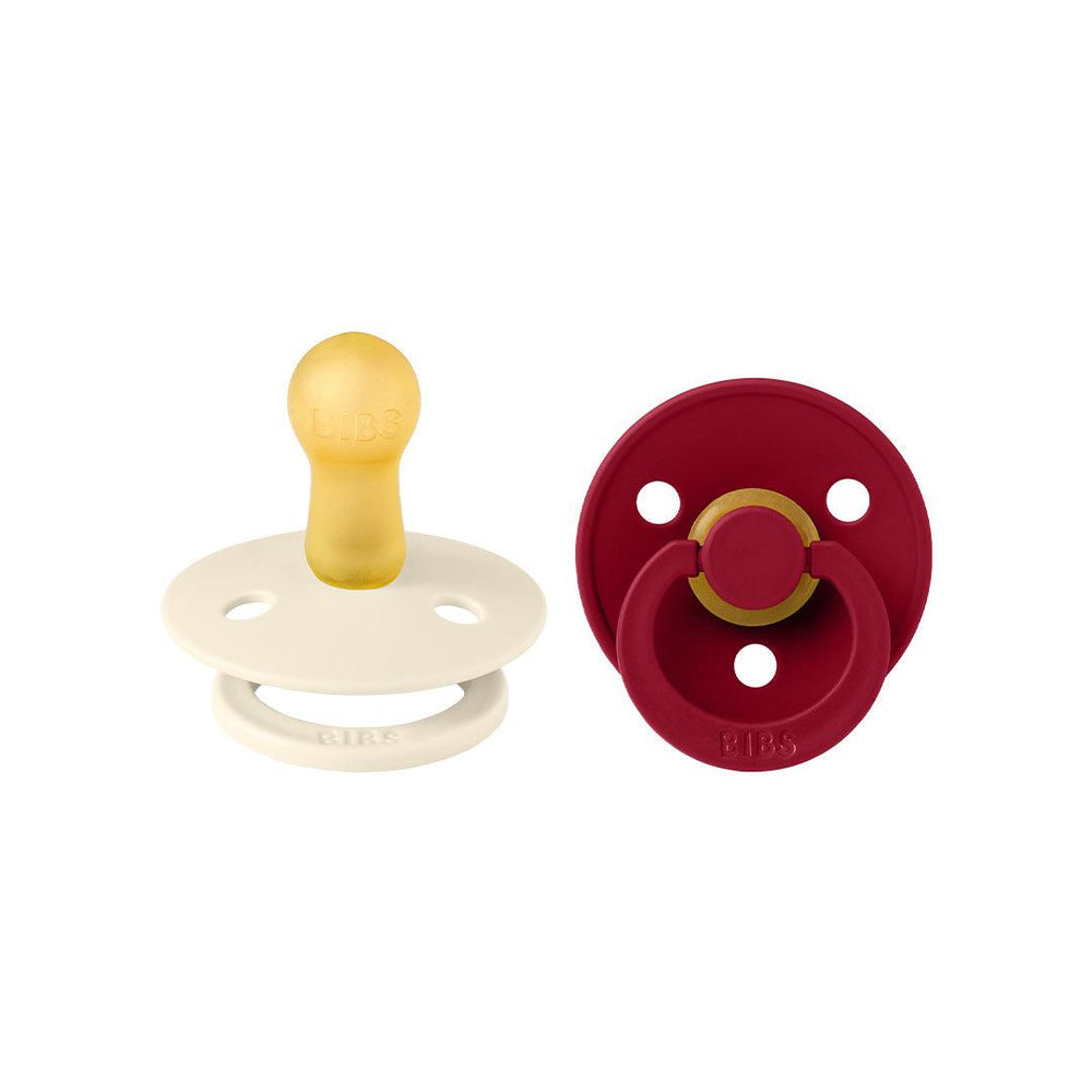 BIBS Colour Latex Pacifiers - Ivory + Ruby - 2 Pack-Pacifiers-Size 1- | Natural Baby Shower
